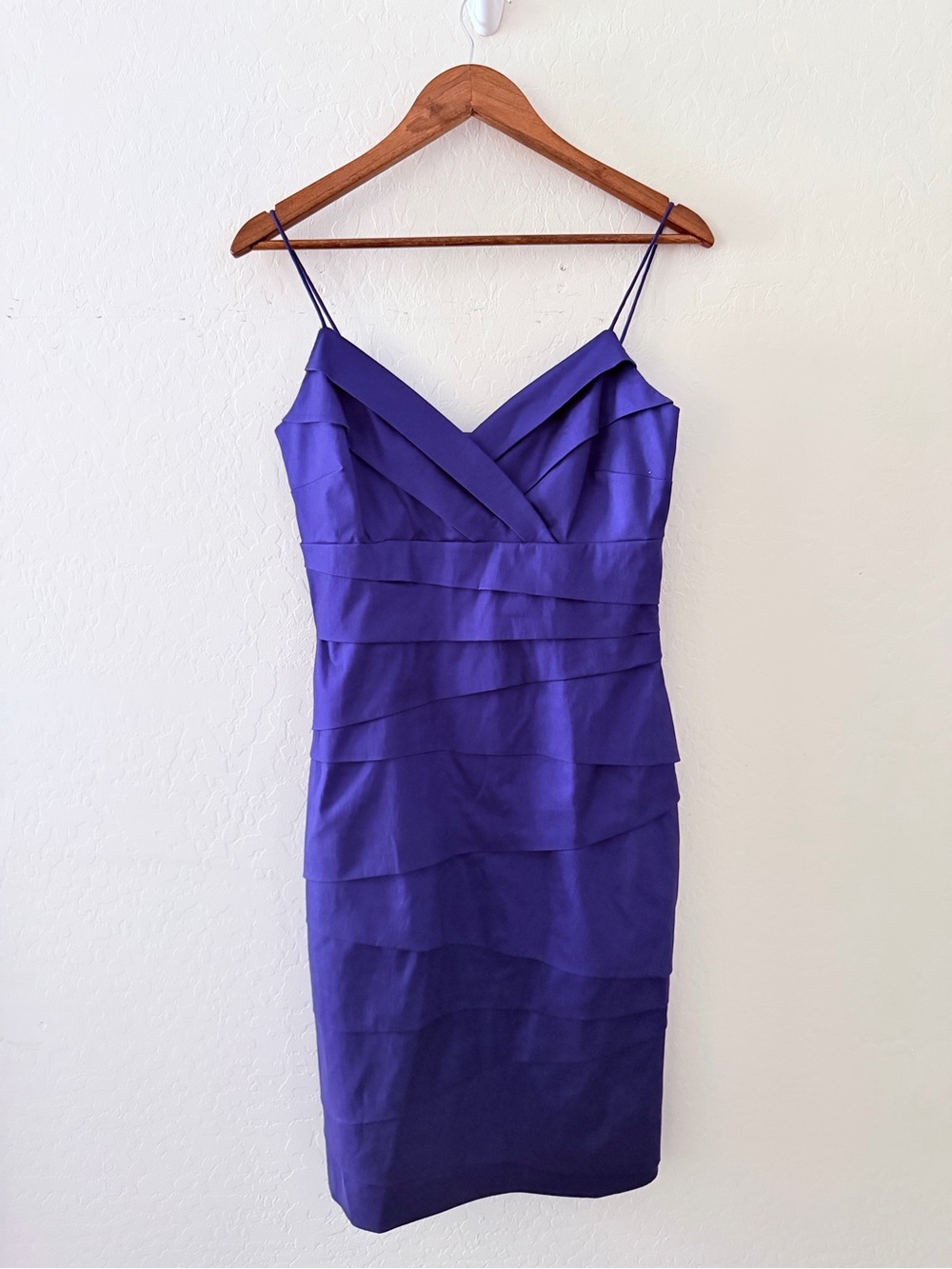 Lauren Ralph Lauren Royal Blue Iridescent Tiered Cocktail Dress Size 8